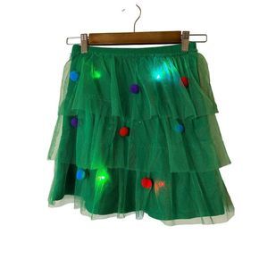 Planet‎ Gold Christmas light up festive skirt Sz XS